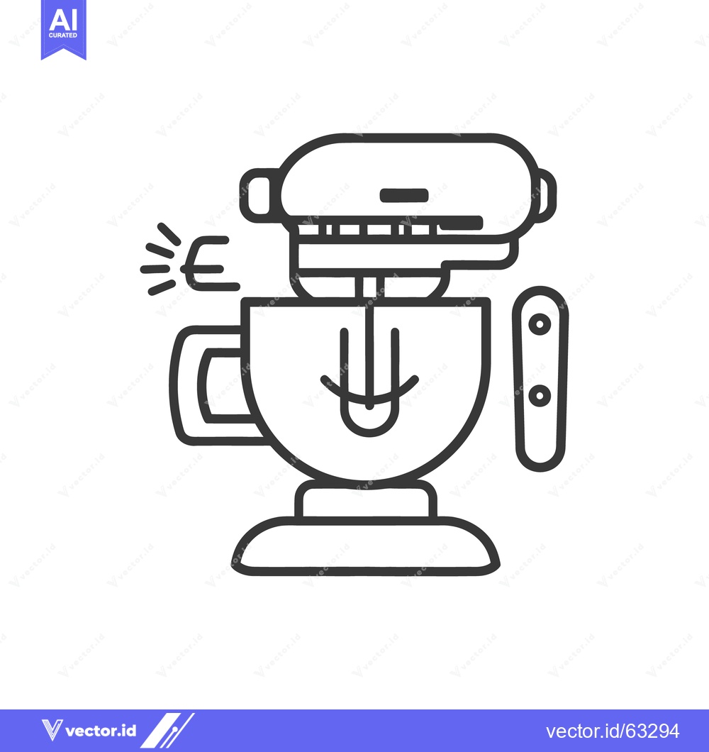 Premium Vector dari A line drawing depiction of an electric food mixer