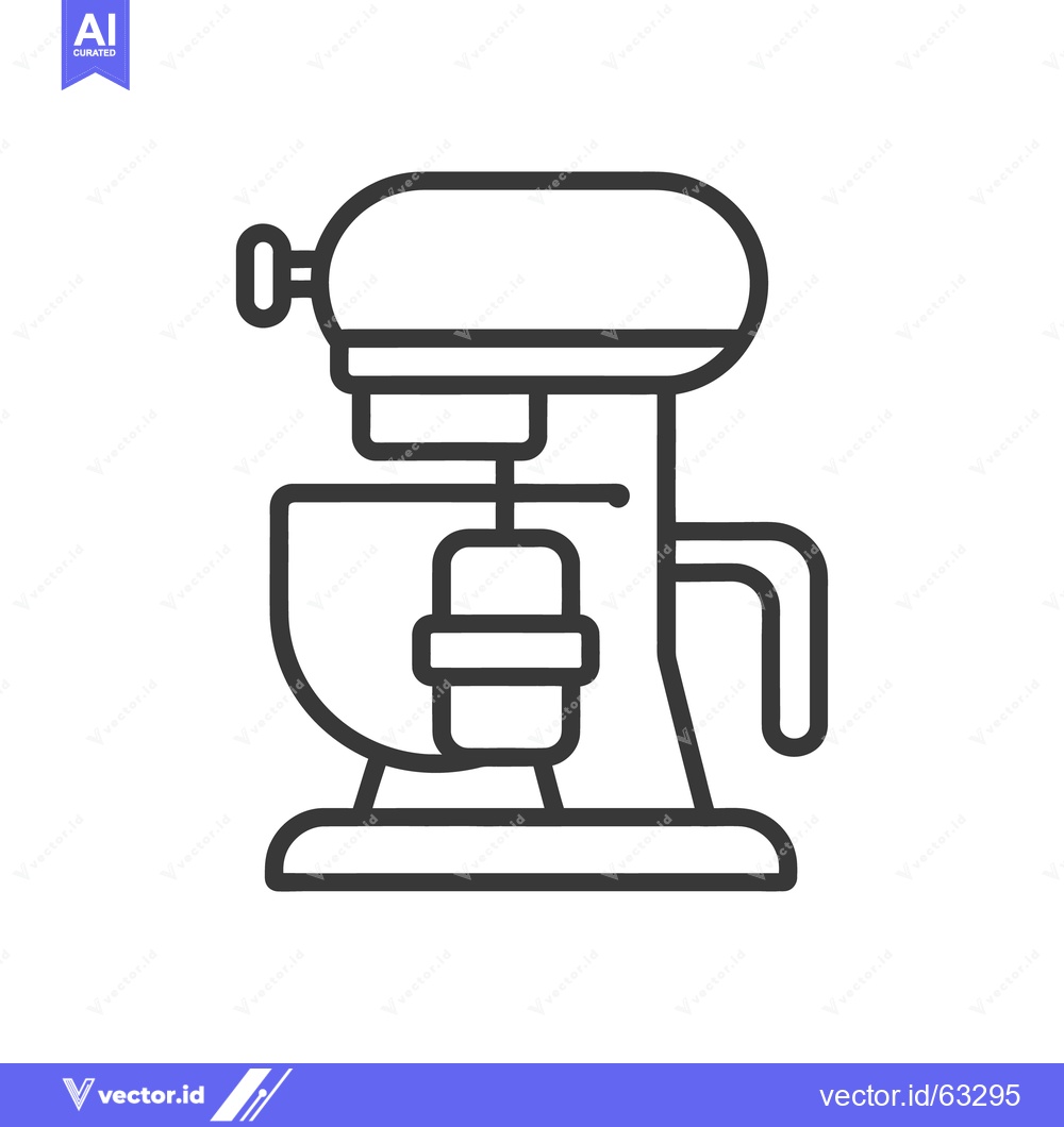 Premium Vector dari A line drawing depicting a kitchen stand mixer appliance