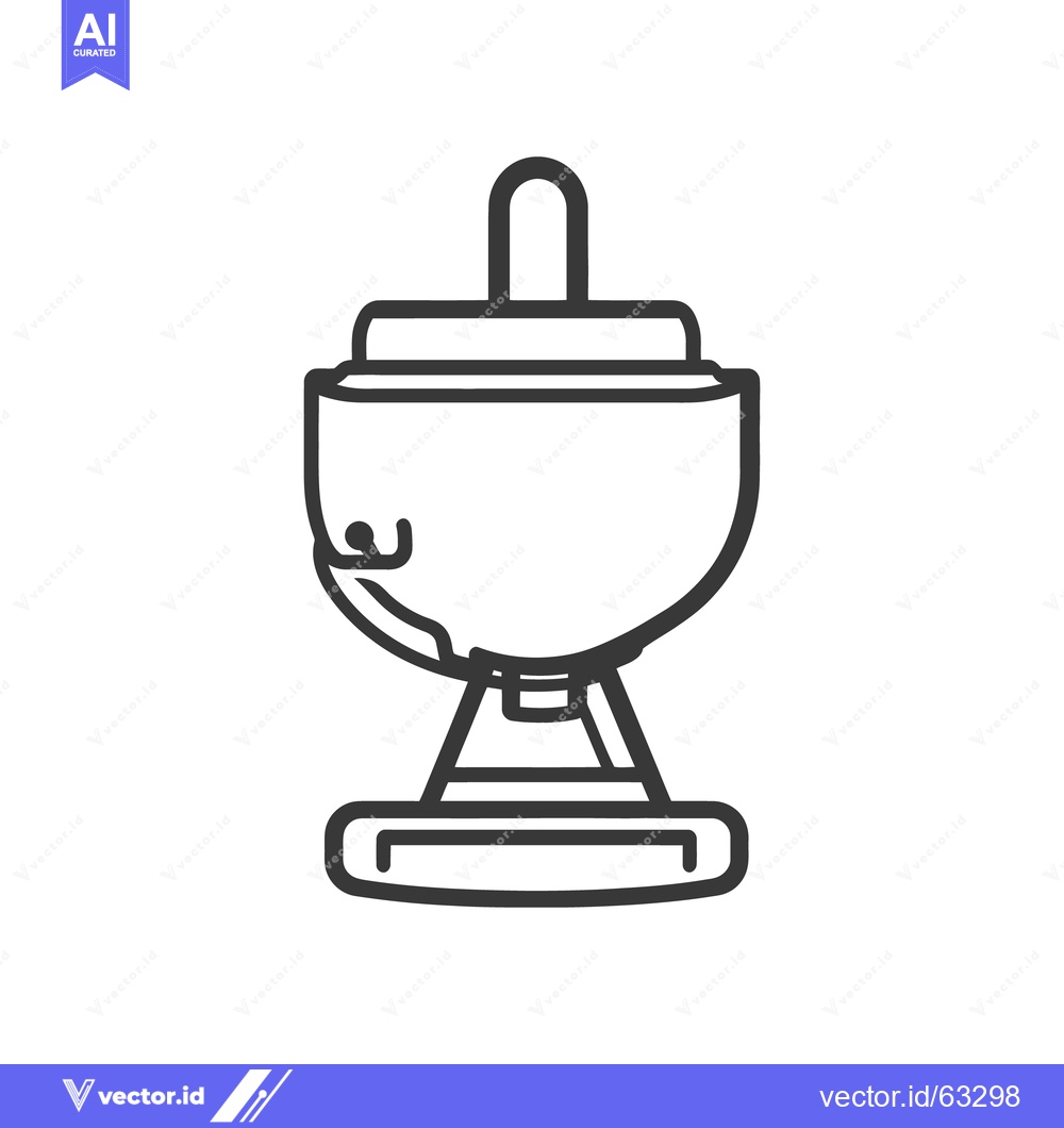 Premium Vector dari An illustrated black and white vessel with a handle and stand