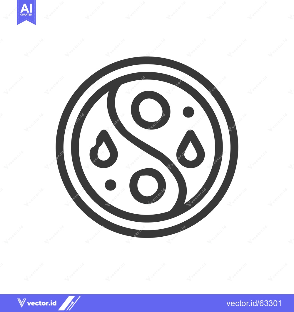 Premium Vector dari Minimalist Yin Yang Symbol with Drops, Balance and Harmony Icon
