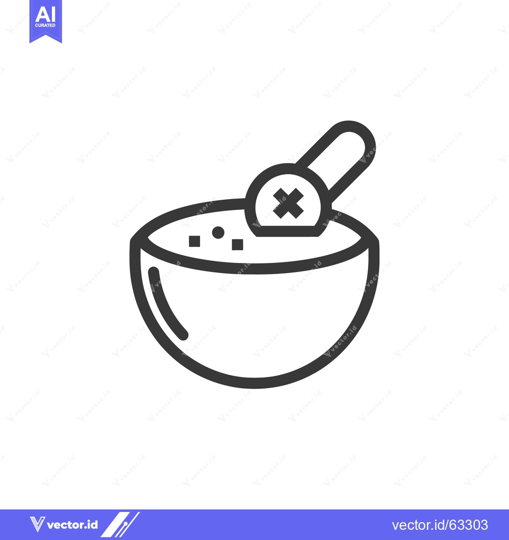Premium Vector dari Minimalist Icon of Mortar and Pestle with Geometric Elements on White