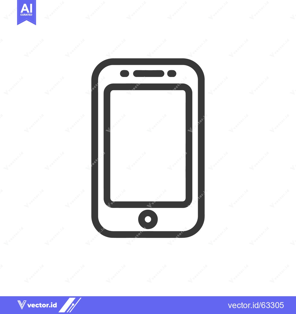 Premium Vector dari Minimalist Smartphone Icon: Sleek Design with Rounded Edges and Clean