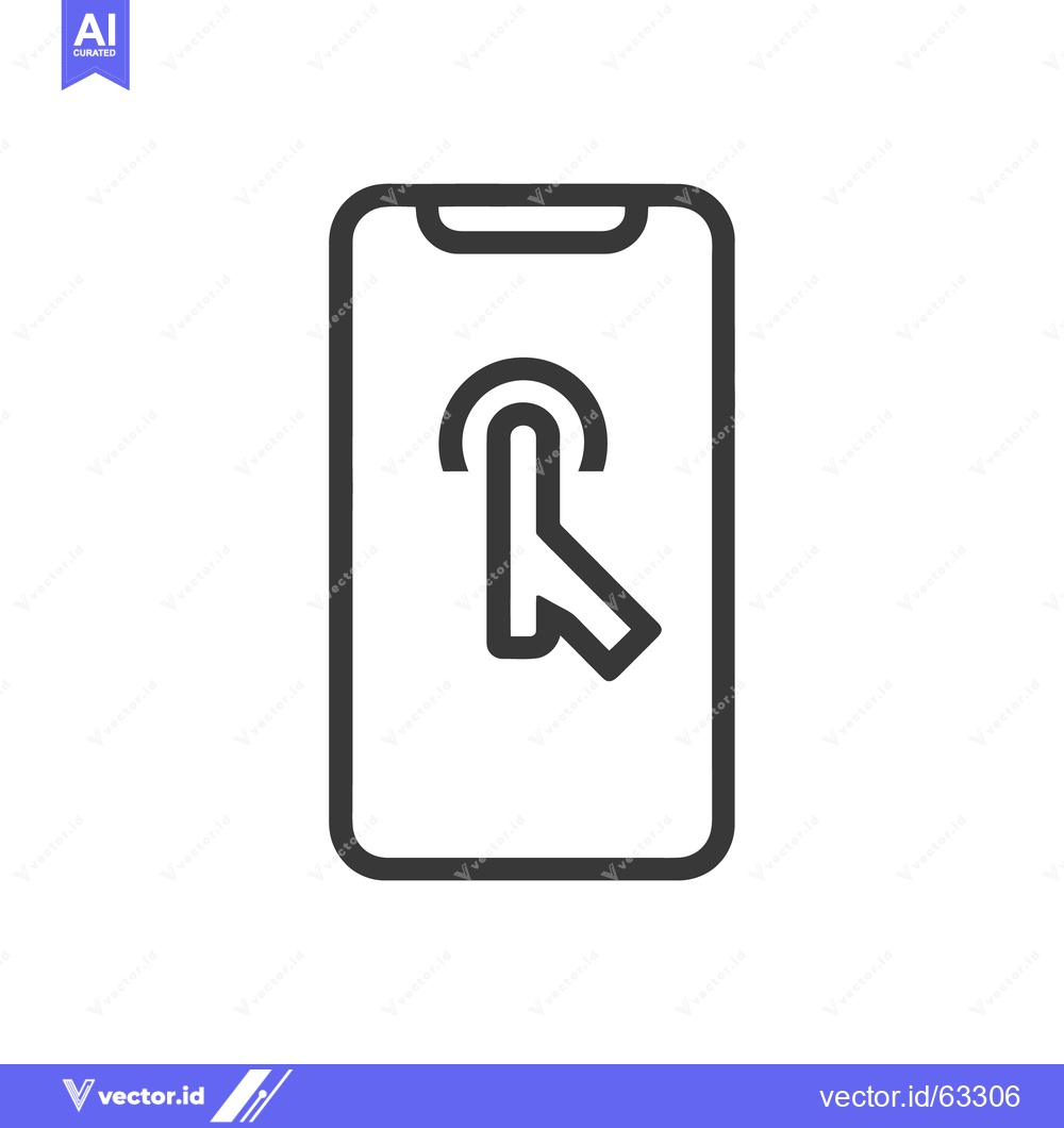 Premium Vector of Minimalist Smartphone Interface: Cursor Icon on Screen, Modern Design