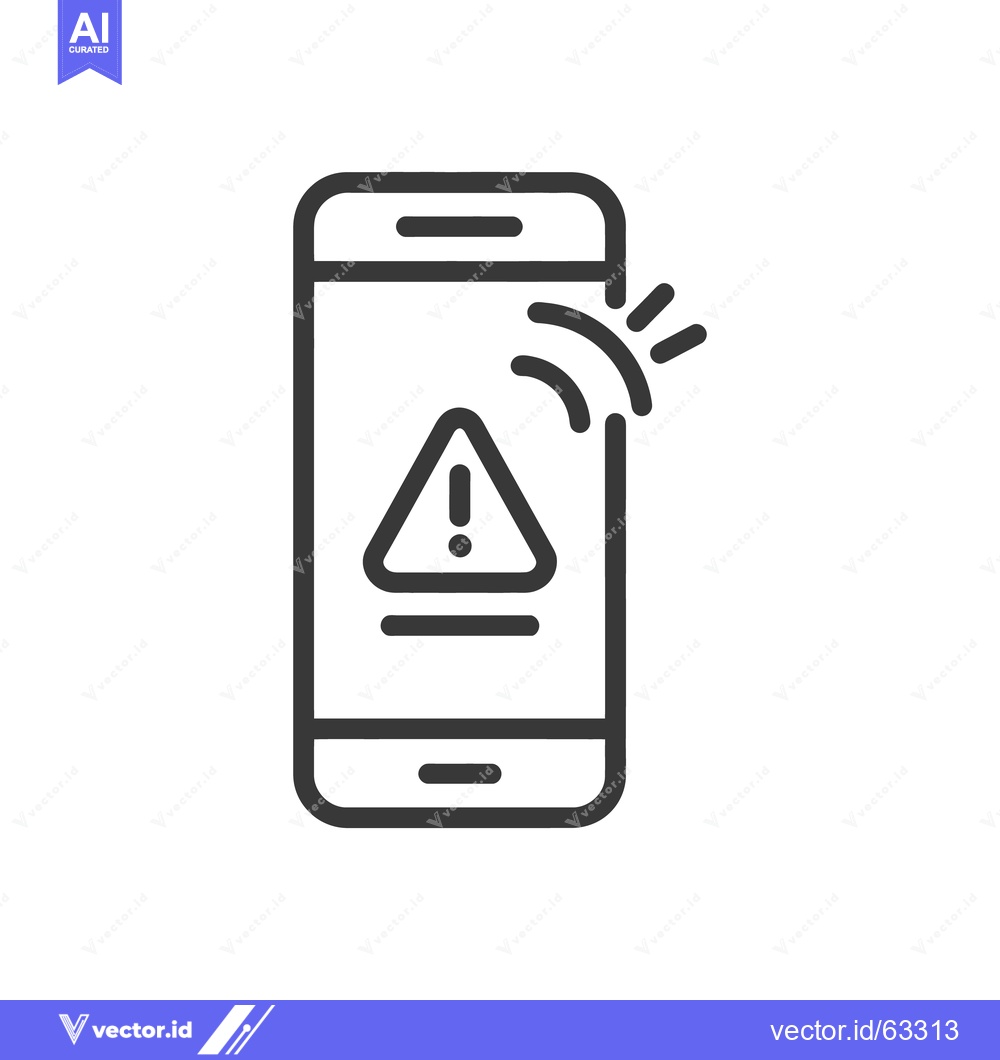 Premium Vector dari Smartphone Alert Icon: Warning Notification on Mobile Device Screen