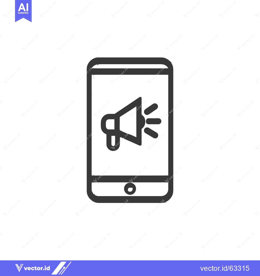 Premium Vector of Mobile Marketing: Smartphone with Megaphone Icon for Advertising Campa