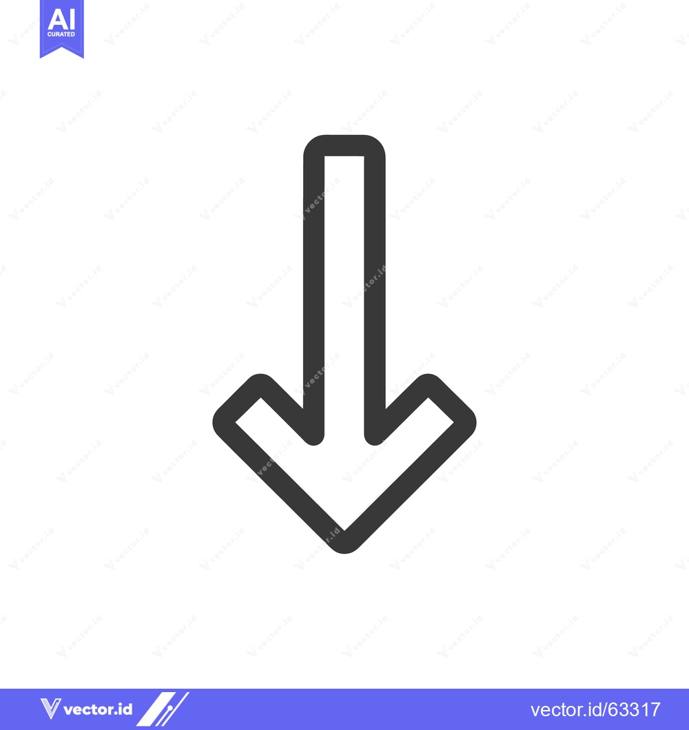 Premium Vector dari Bold Down Arrow Icon: Simple, Modern, Directional Symbol on White