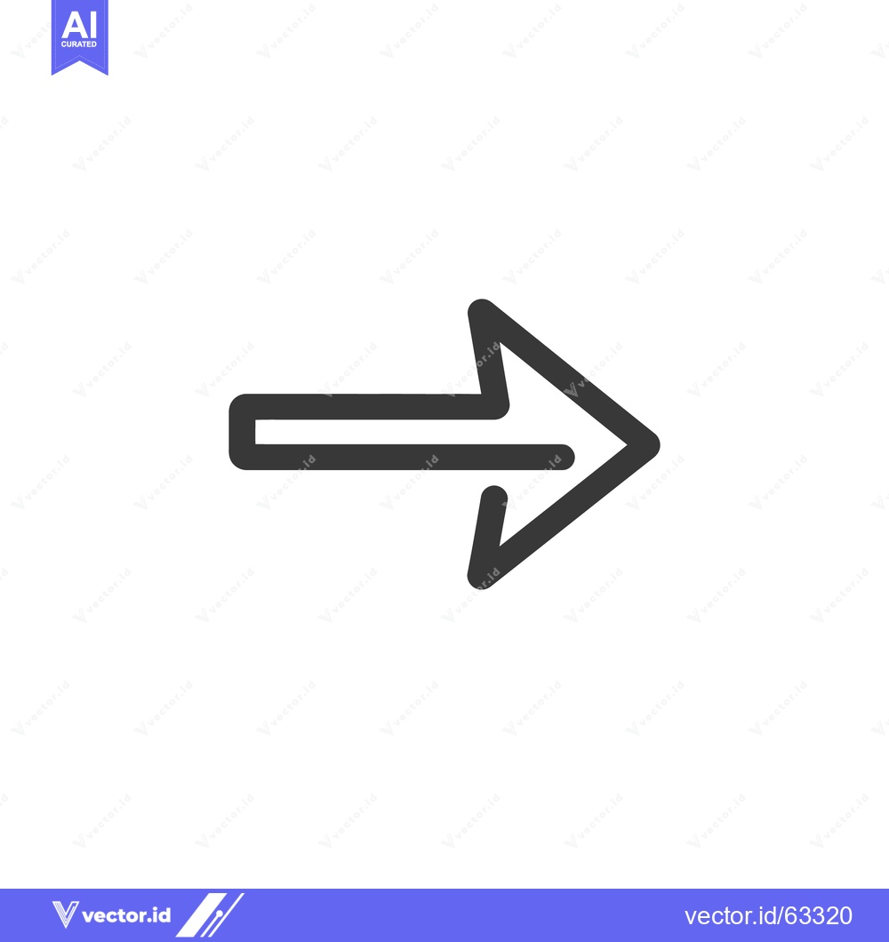 Premium Vector dari Bold Arrow Icon Pointing Right, Directional Symbol on White Background