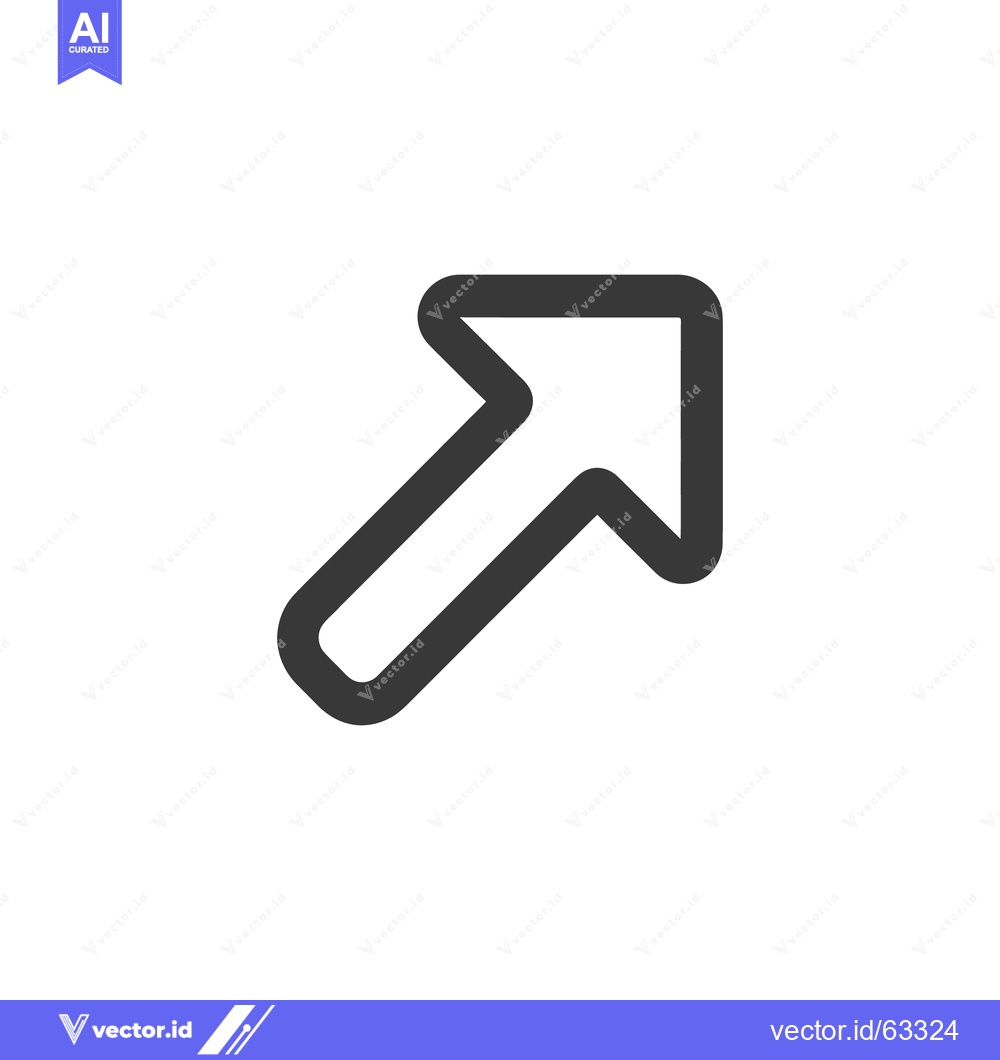 Premium Vector dari Bold Arrow Icon Pointing Upward and Right on White Background