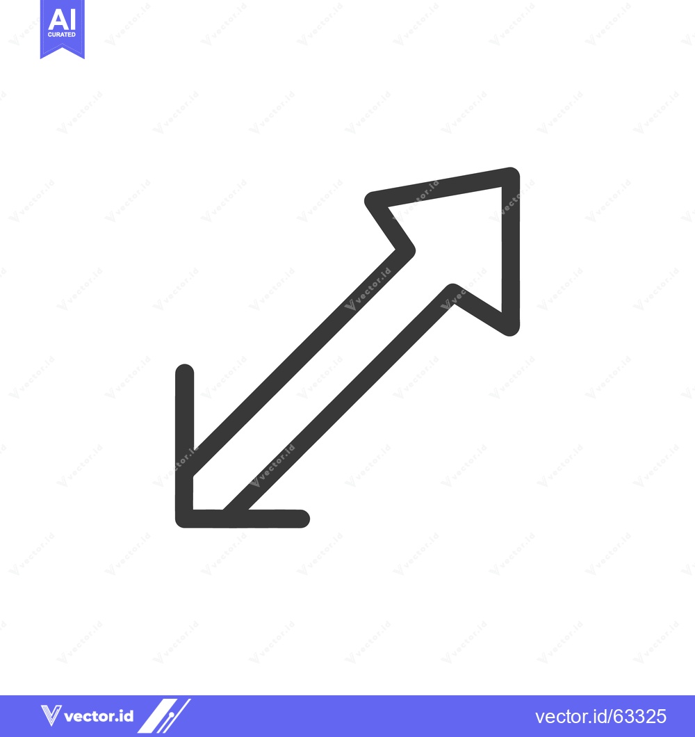 Premium Vector of Diagonal Arrow Icon: Upward and Downward Direction, Minimalist Design