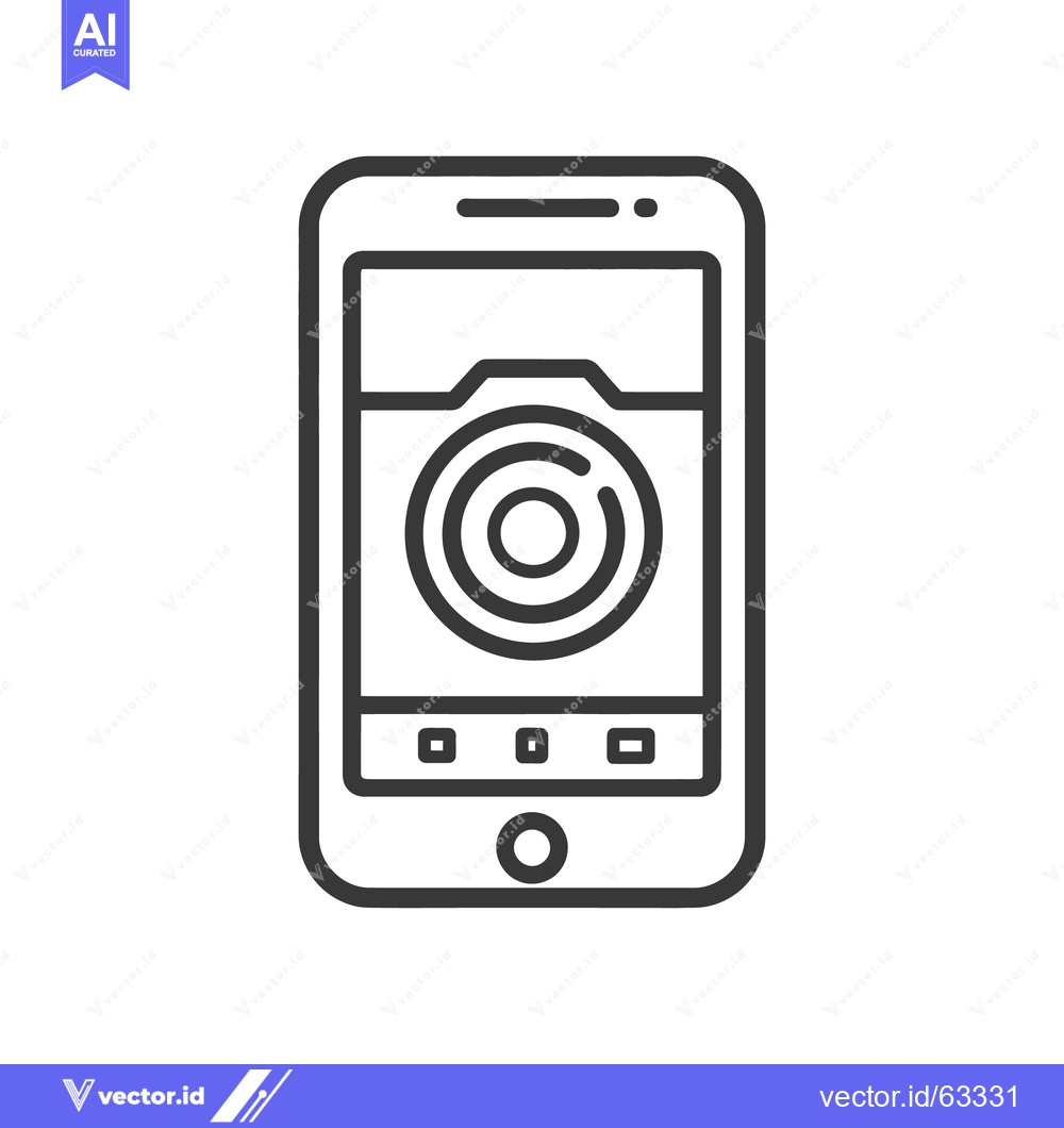 Premium Vector dari Smartphone with Target Icon: Modern Technology and Precision, Line Art