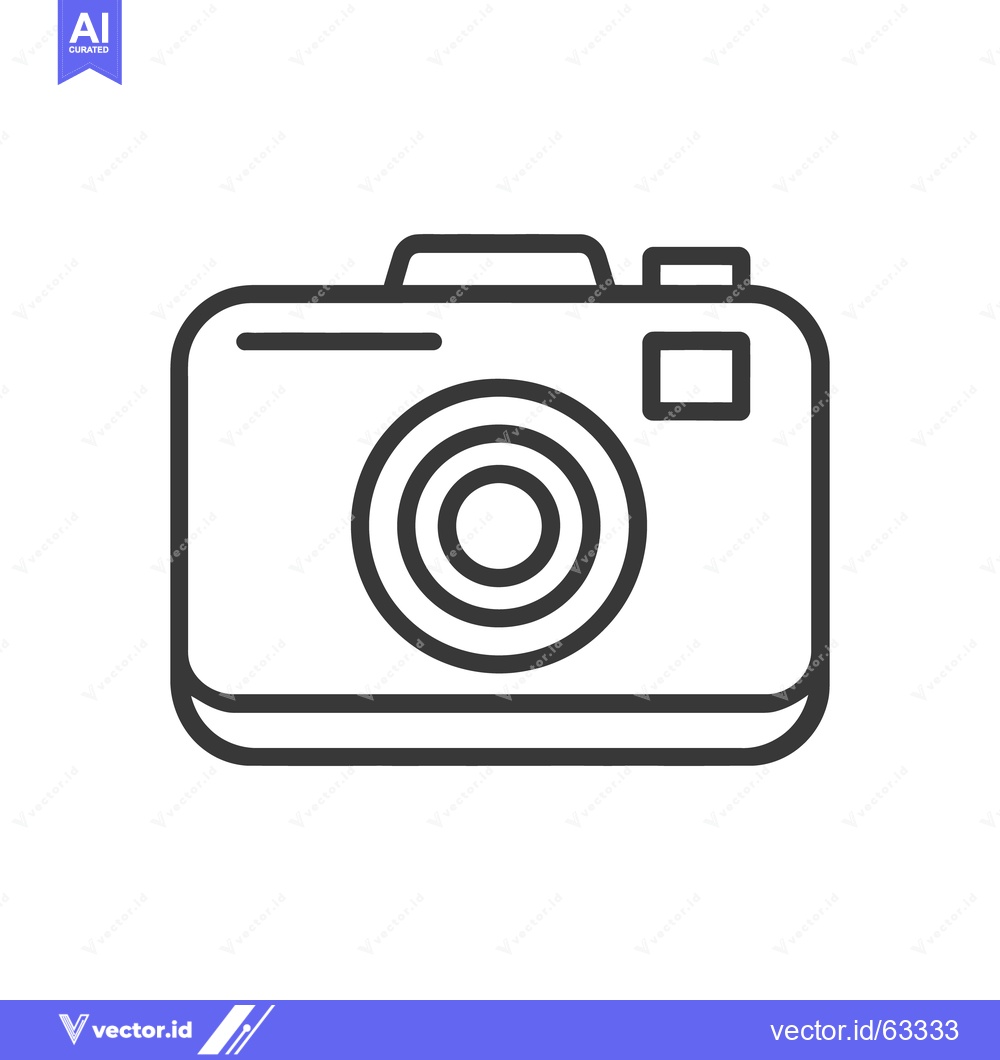 Premium Vector of Minimalist Camera Icon: Clean Line Art on White Background