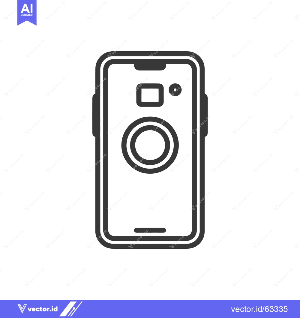 Premium Vector dari Sleek Smartphone Icon with Camera Detail, Minimalist Design