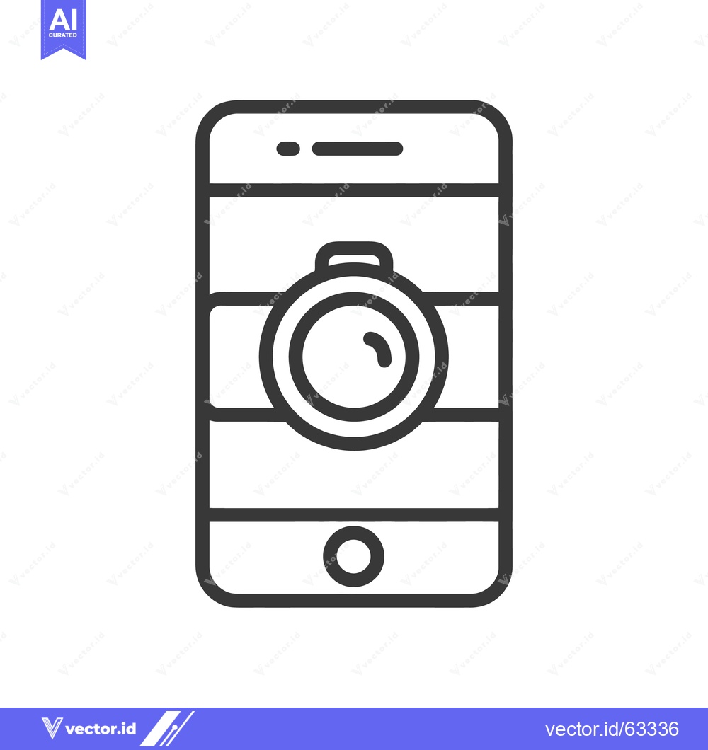 Premium Vector dari Smartphone Camera Icon: Minimalist Design for Mobile Photography App