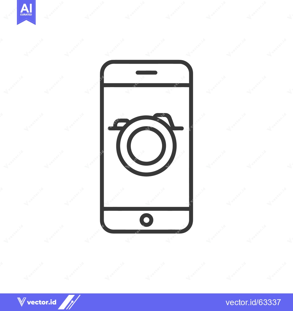 Premium Vector dari Smartphone Camera App Icon: Minimalist Line Art Design