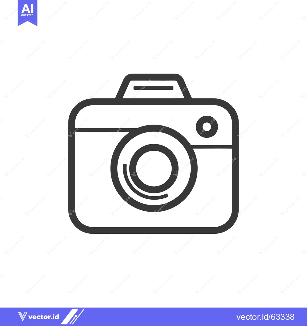Premium Vector of Minimalist Camera Icon: Clean Line Art on White Background