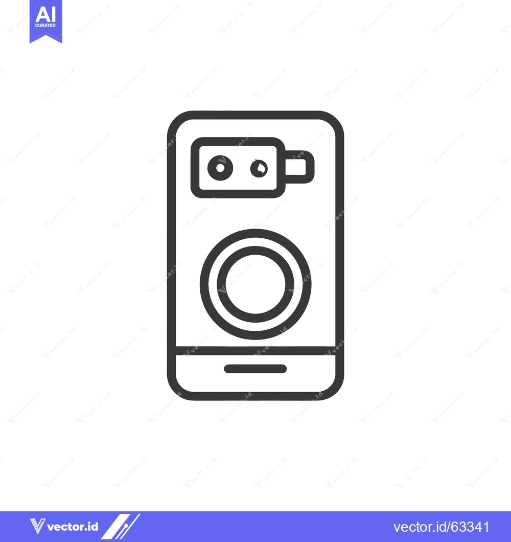 Premium Vector dari Modern Smartphone Icon with Camera and Speaker in Outline Style