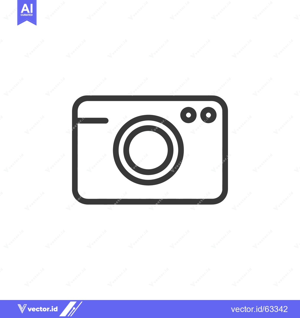 Premium Vector dari Minimalist Camera Icon: Clean Line Art on White Background