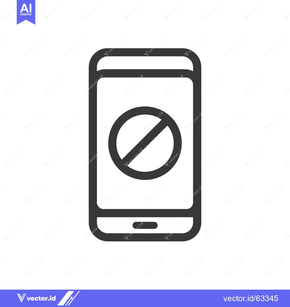 Premium Vector dari No Mobile Phone Usage: Simple Black and White Icon