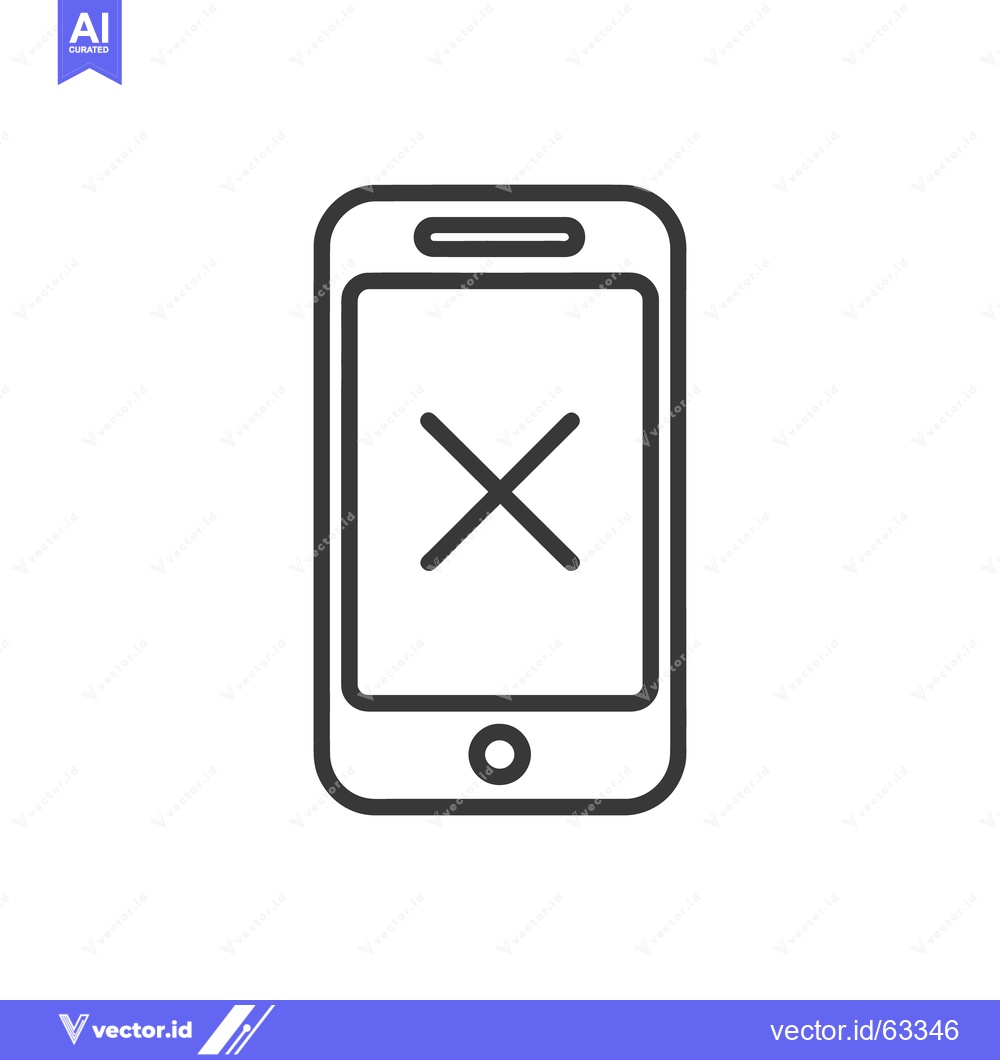 Premium Vector dari Smartphone Error Icon: Simple Line Art for Technology Issues