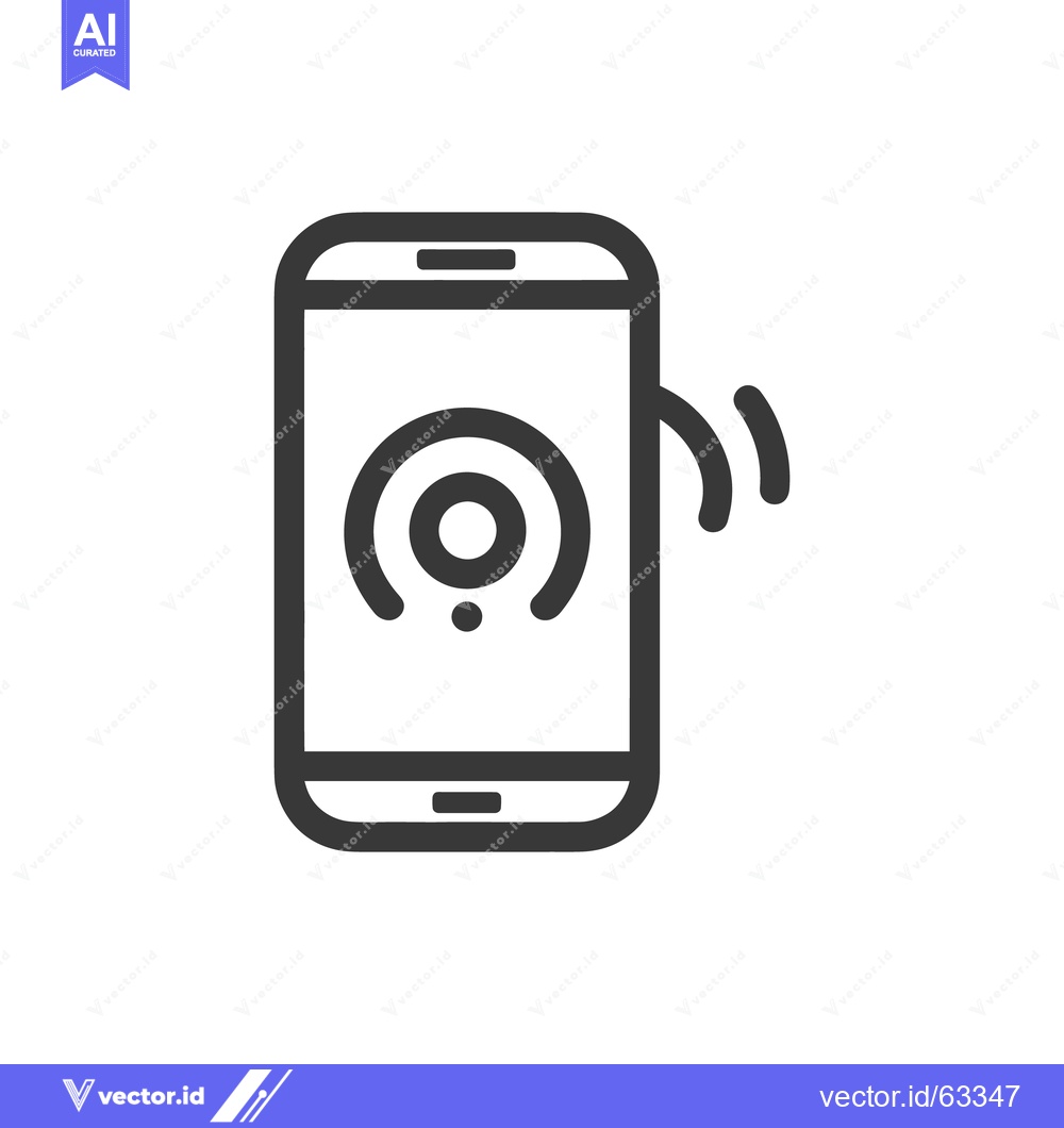 Premium Vector dari Smartphone with Location Icon and Signal Waves, Minimalist Black Line