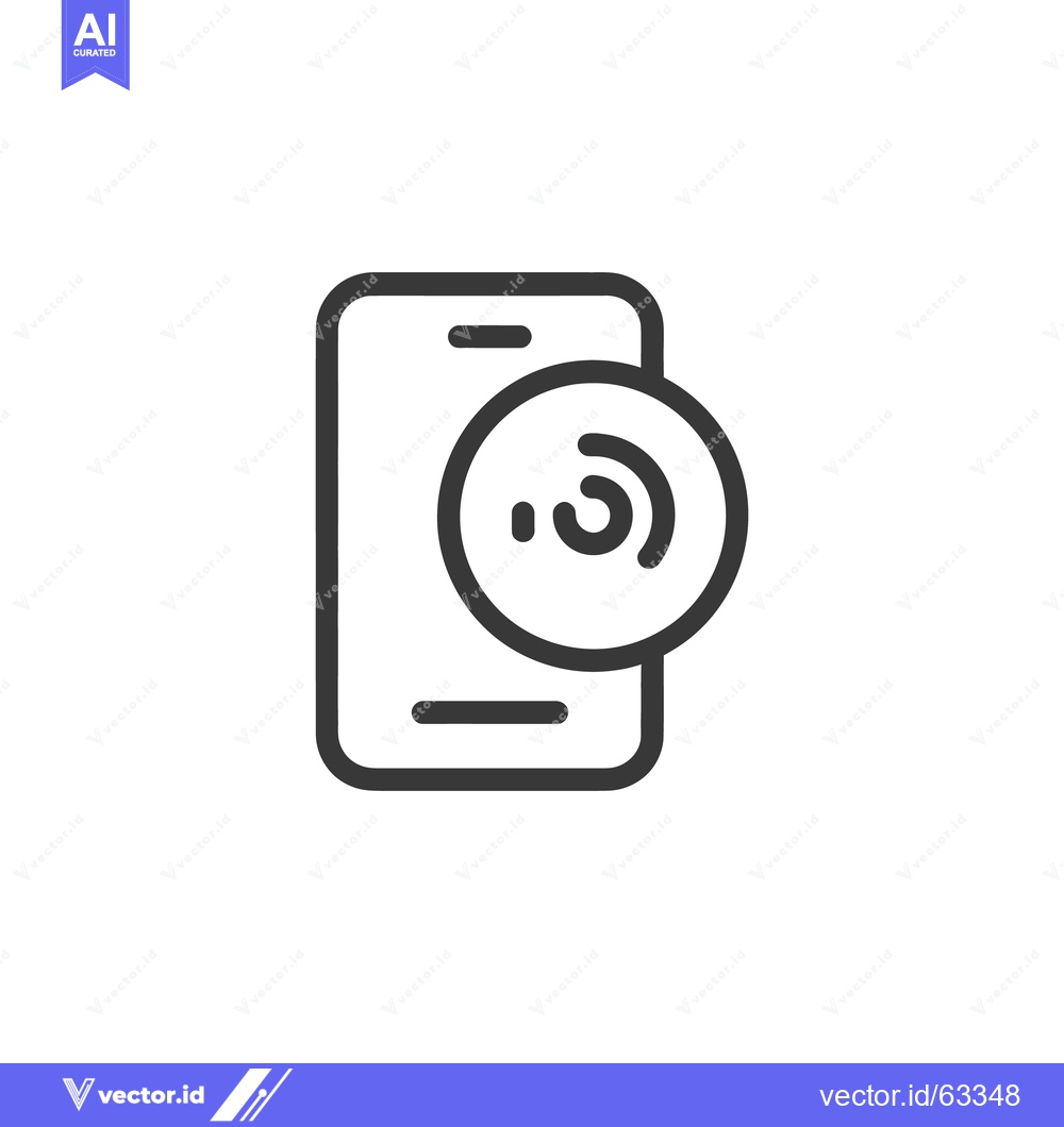 Premium Vector dari Minimalist Smartphone Icon with Wireless Signal Symbol, Clean Design