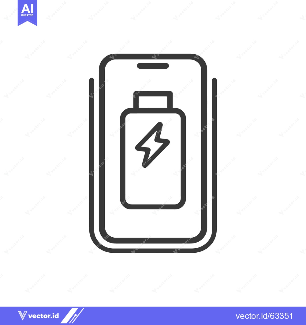 Premium Vector dari Smartphone Charging Icon: Battery Symbol on Mobile Device Screen, Mini