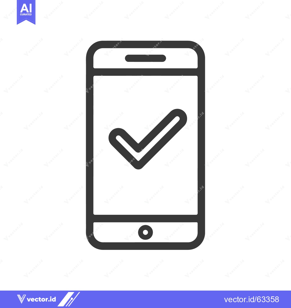 Premium Vector dari Smartphone with Check Mark Icon: Modern Approval Symbol