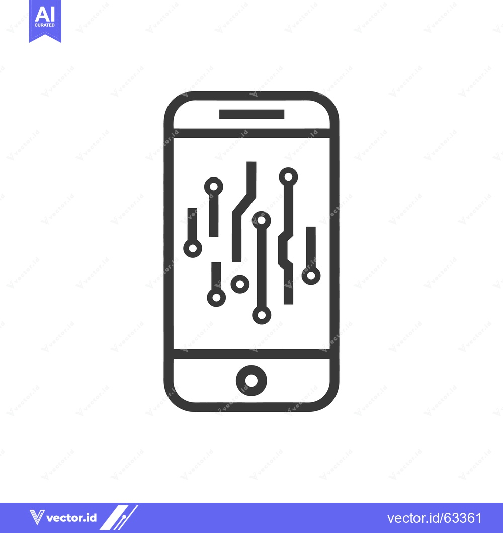 Premium Vector of Smartphone Circuit Board Icon: Modern Technology and Connectivity Symb