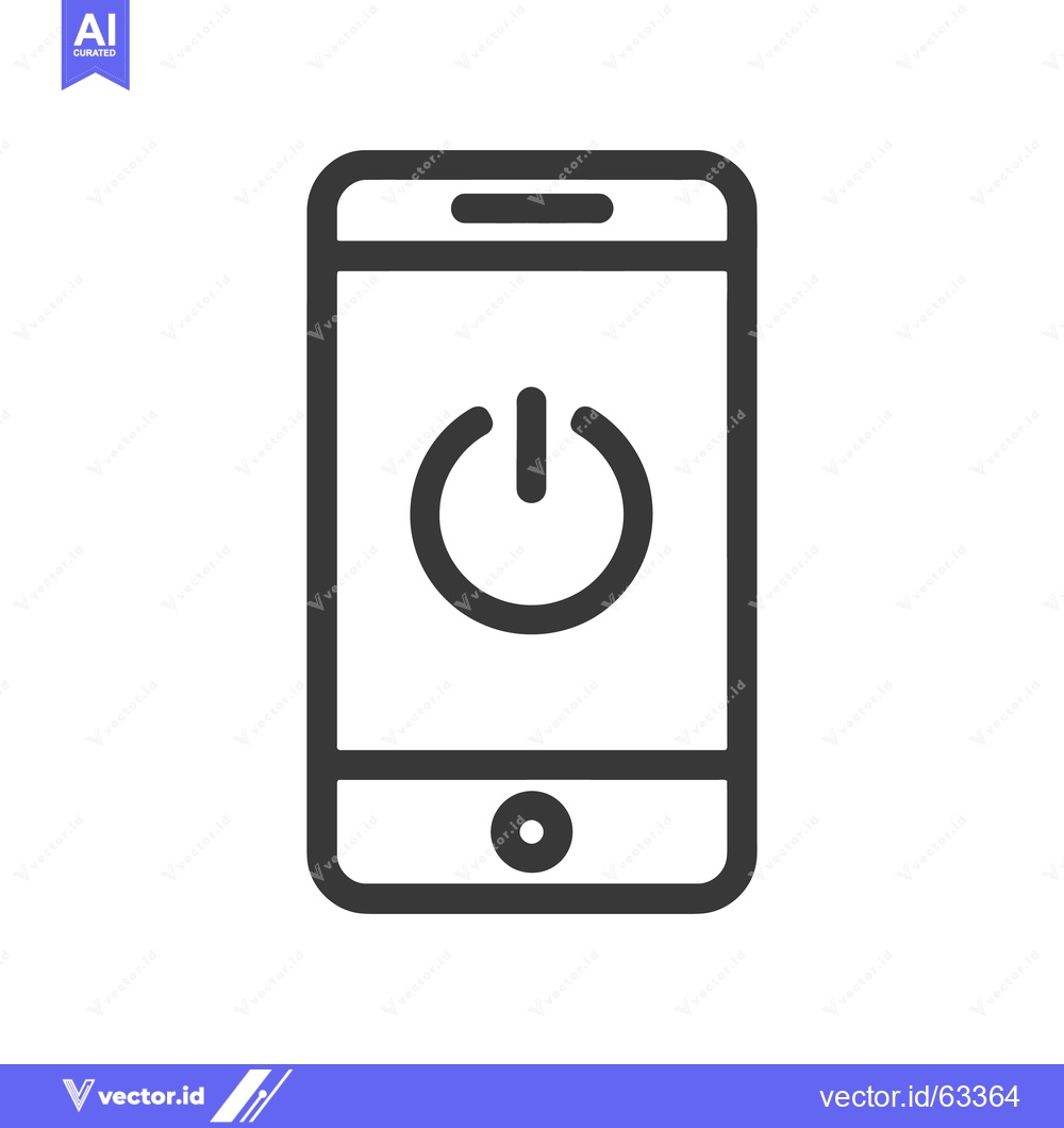 Premium Vector dari Smartphone Power Icon: Sleek Vector Illustration on White Background