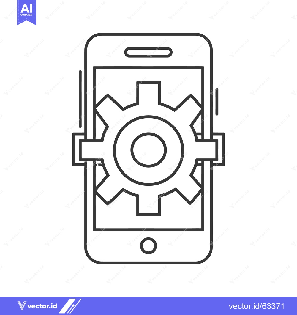 Premium Vector dari Smartphone with Gear Icon: Technical Configuration and Settings Concep