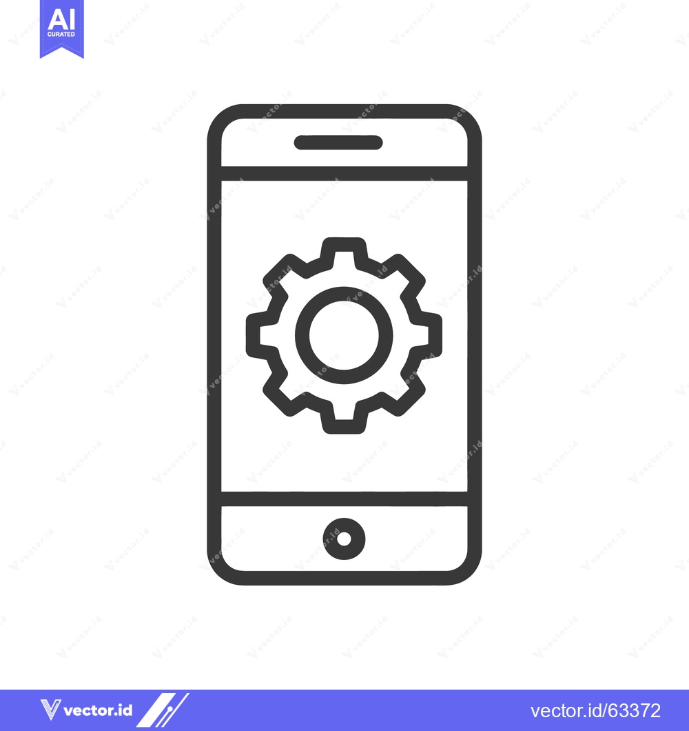 Premium Vector dari Smartphone with Gear Icon: Mobile App Settings and Configuration Symbo