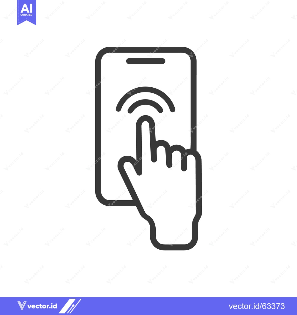 Premium Vector dari Finger Touching Smartphone Screen Icon, Connection Symbol, Minimalist