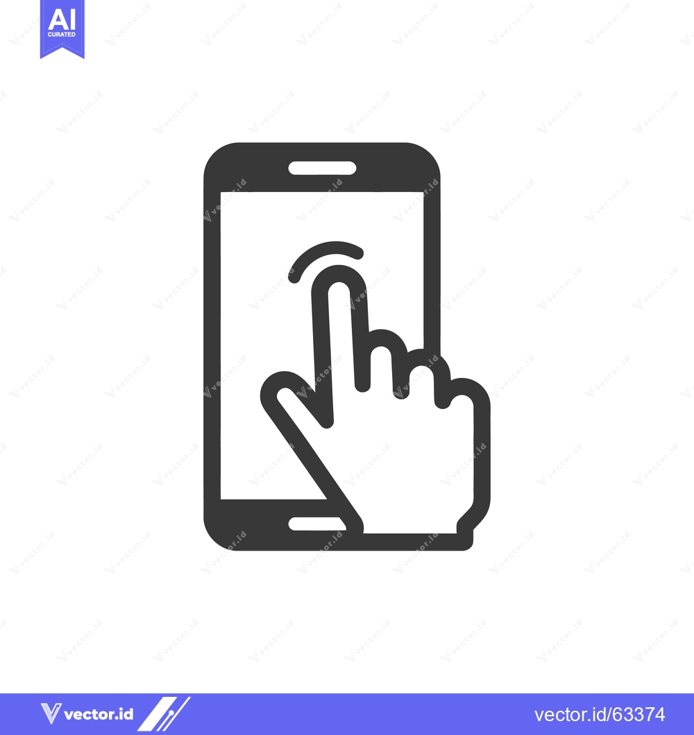Premium Vector dari Smartphone Touchscreen Interaction: Hand Gesture on Mobile Device Icon