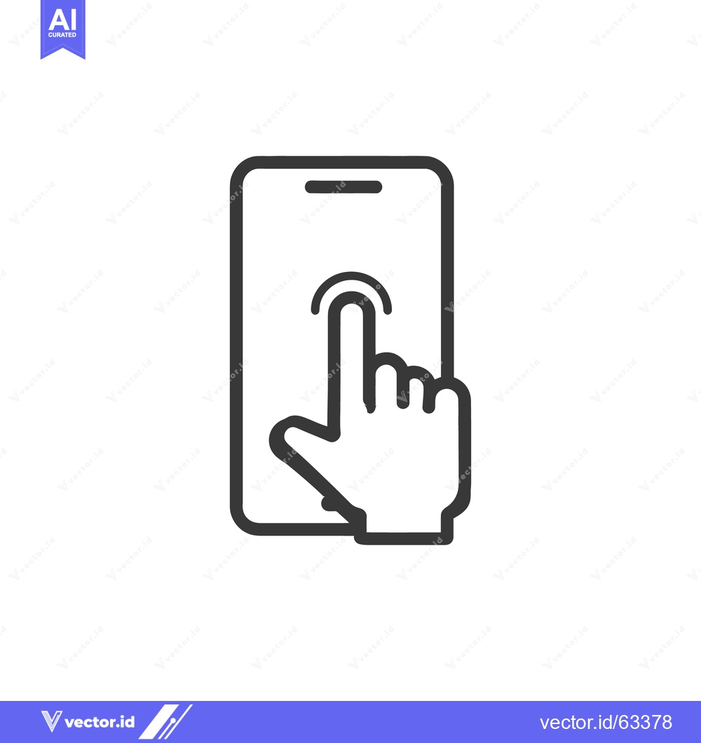 Premium Vector dari Smartphone Touchscreen Interaction: Finger Tap on Mobile Device Icon
