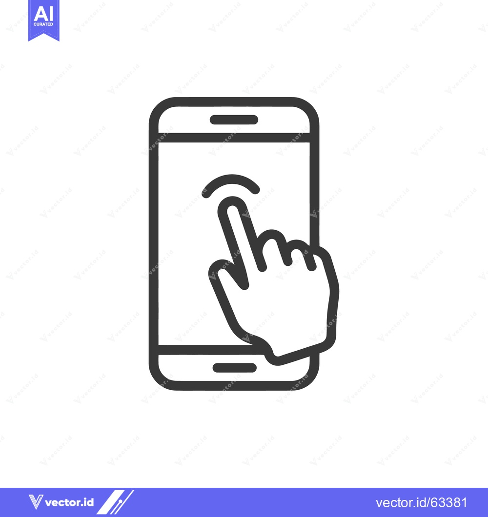 Premium Vector dari Smartphone Touchscreen Interaction: Finger Tapping on Mobile Device Ic