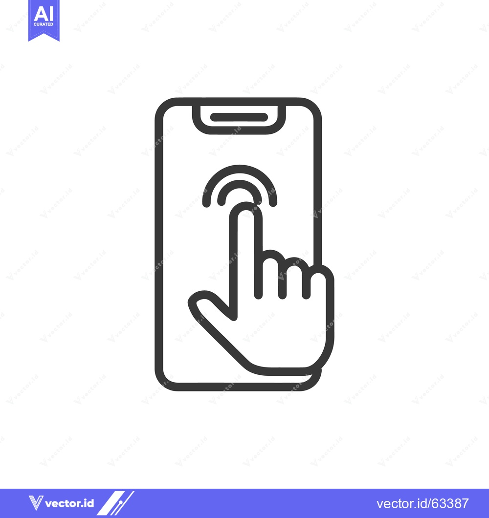 Premium Vector dari Finger Tapping Smartphone Screen: Minimalist Icon for Touchscreen Inte