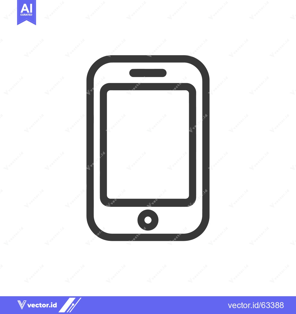 Premium Vector dari Minimalist Smartphone Icon: Modern Communication Technology Symbol in