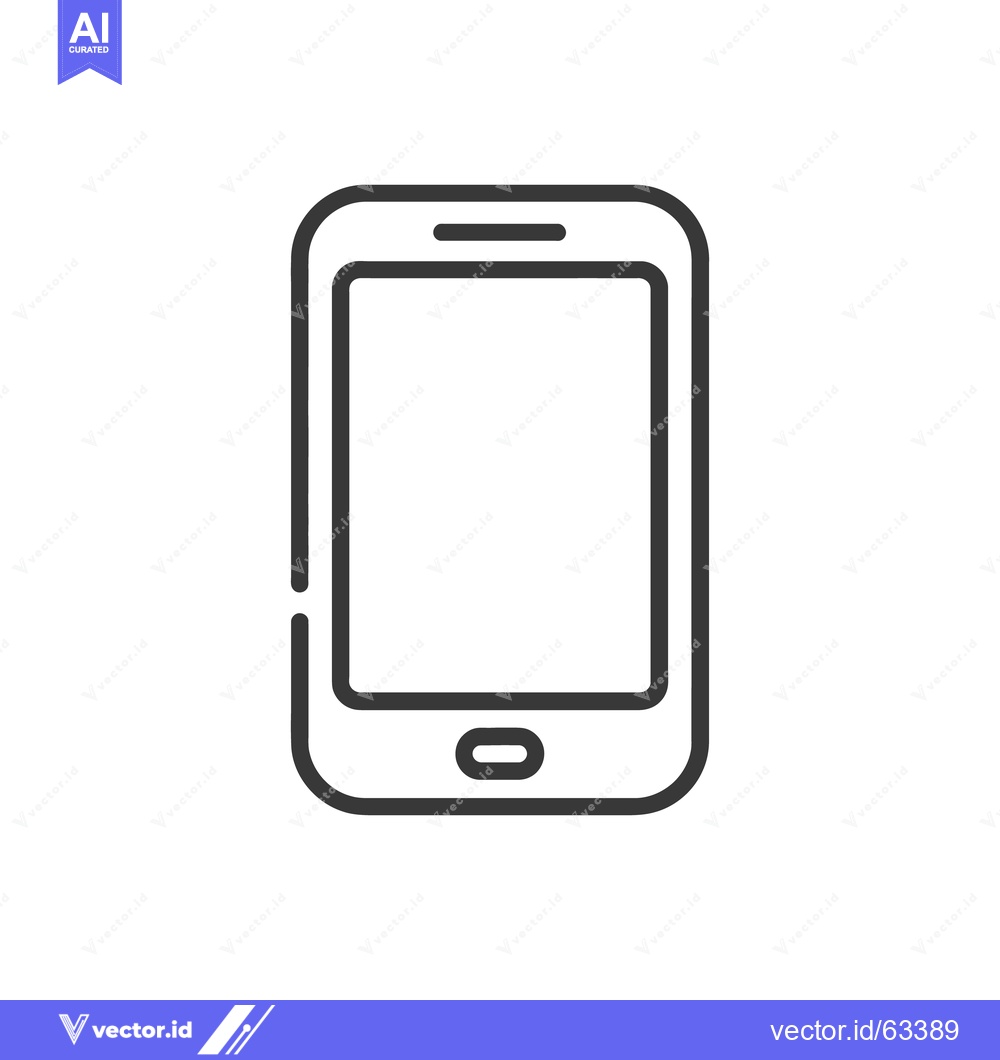 Premium Vector of Minimalist Smartphone Icon: Modern Technology, Clean Line Art Design