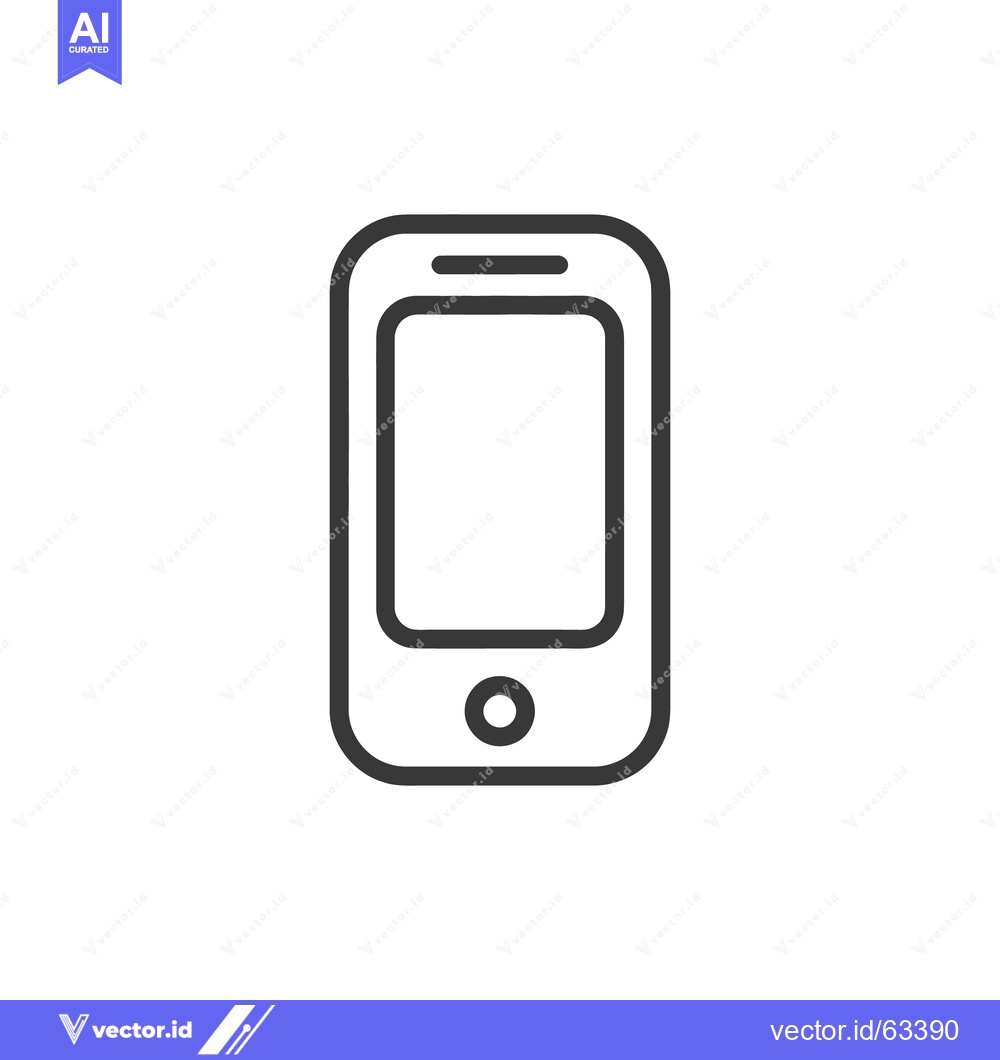 Premium Vector dari Minimalist Smartphone Icon: Clean Design for Mobile Technology Represe