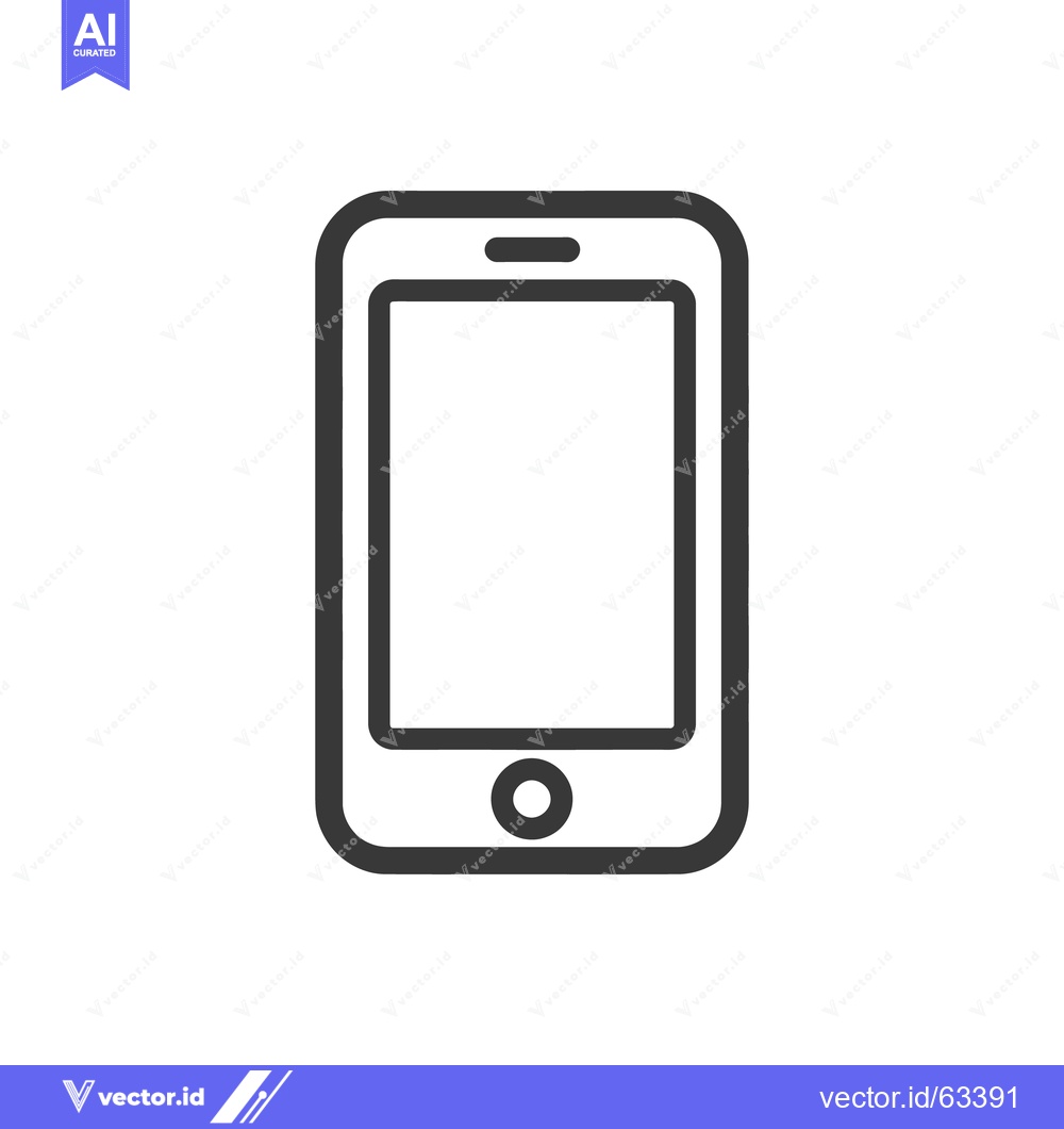 Premium Vector dari Minimalist Smartphone Icon: Clean Line Art on White Background