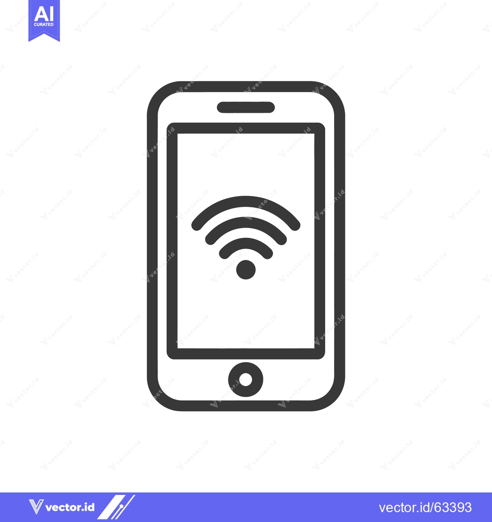 Premium Vector dari Smartphone with WiFi Symbol: Modern Connectivity Icon Design