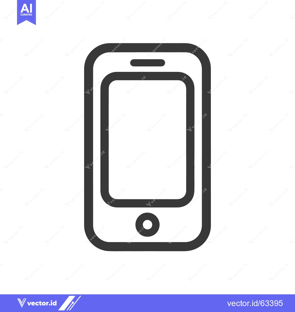 Premium Vector dari Minimalist Smartphone Icon: Sleek Design with Rounded Edges and Clean