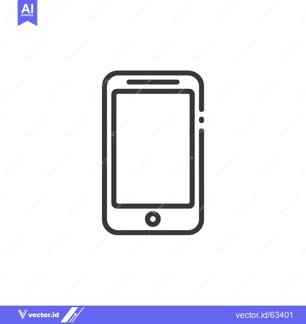 Premium Vector dari Minimalist Smartphone Icon: Clean Line Art for Modern Technology