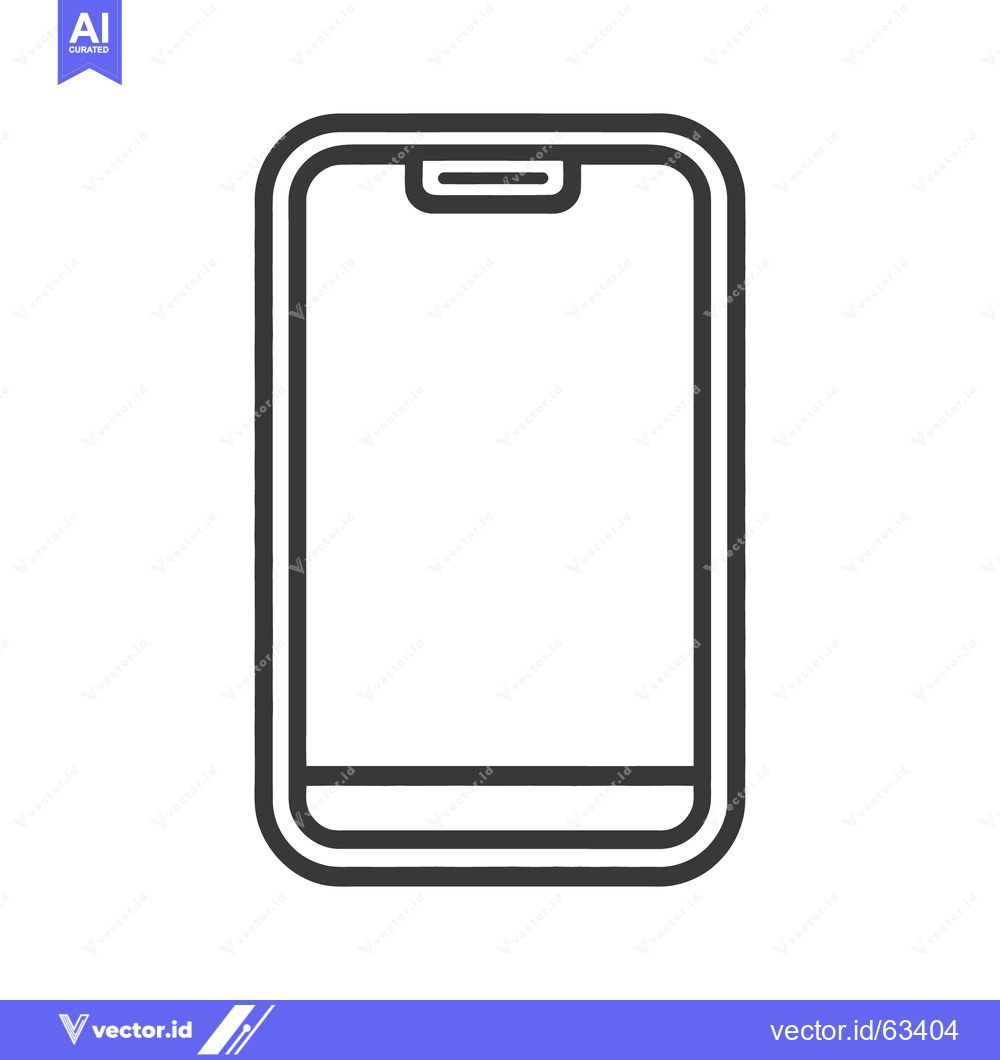 Premium Vector dari A simplified black and white illustration of a mobile smartphone devic
