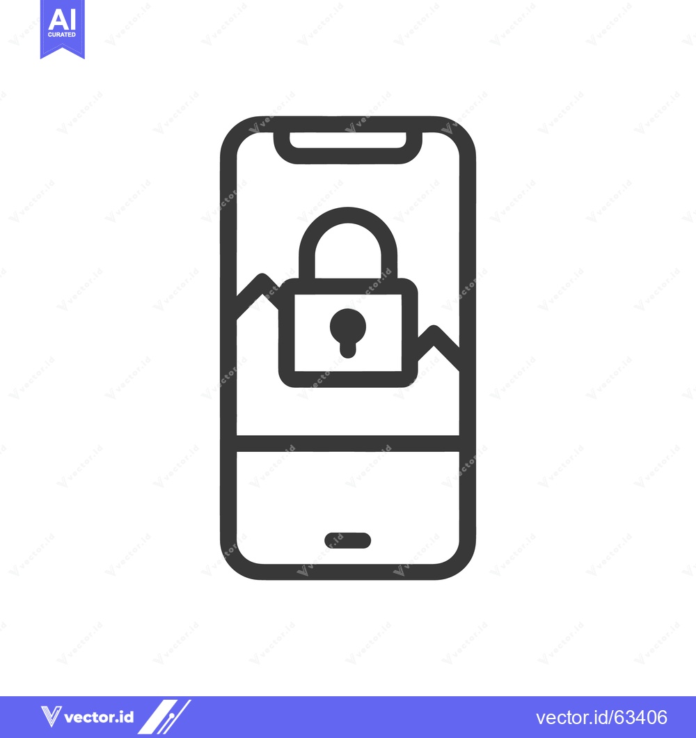 Premium Vector dari Secure Mobile: Cracked Screen with Padlock Icon, Data Breach Concept