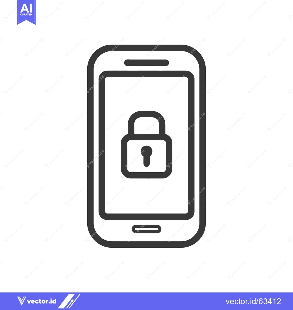 Premium Vector dari Secure Mobile: Smartphone with Padlock Icon for Data Protection and Pr