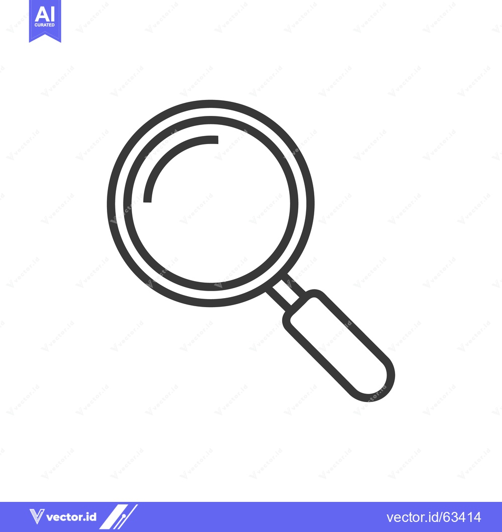Premium Vector dari Minimalist Magnifying Glass Icon: Sleek Design for Search and Discover