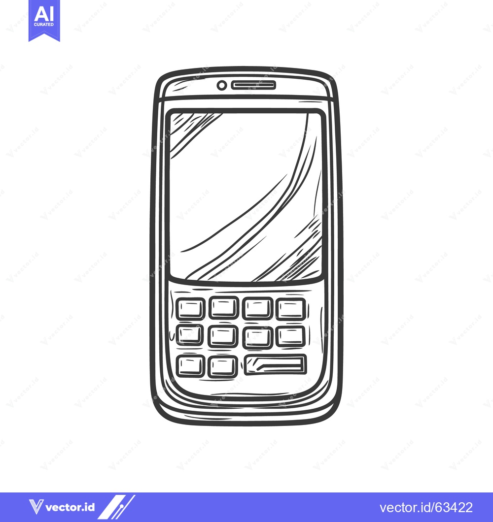 Premium Vector dari A simple black and white illustration of a mobile phone