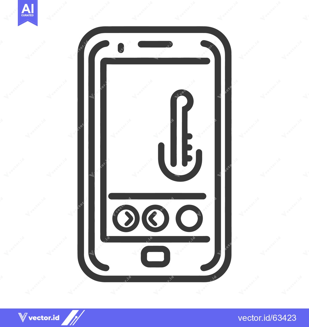 Premium Vector of Smartphone displays temperature controls with a line based simple inte