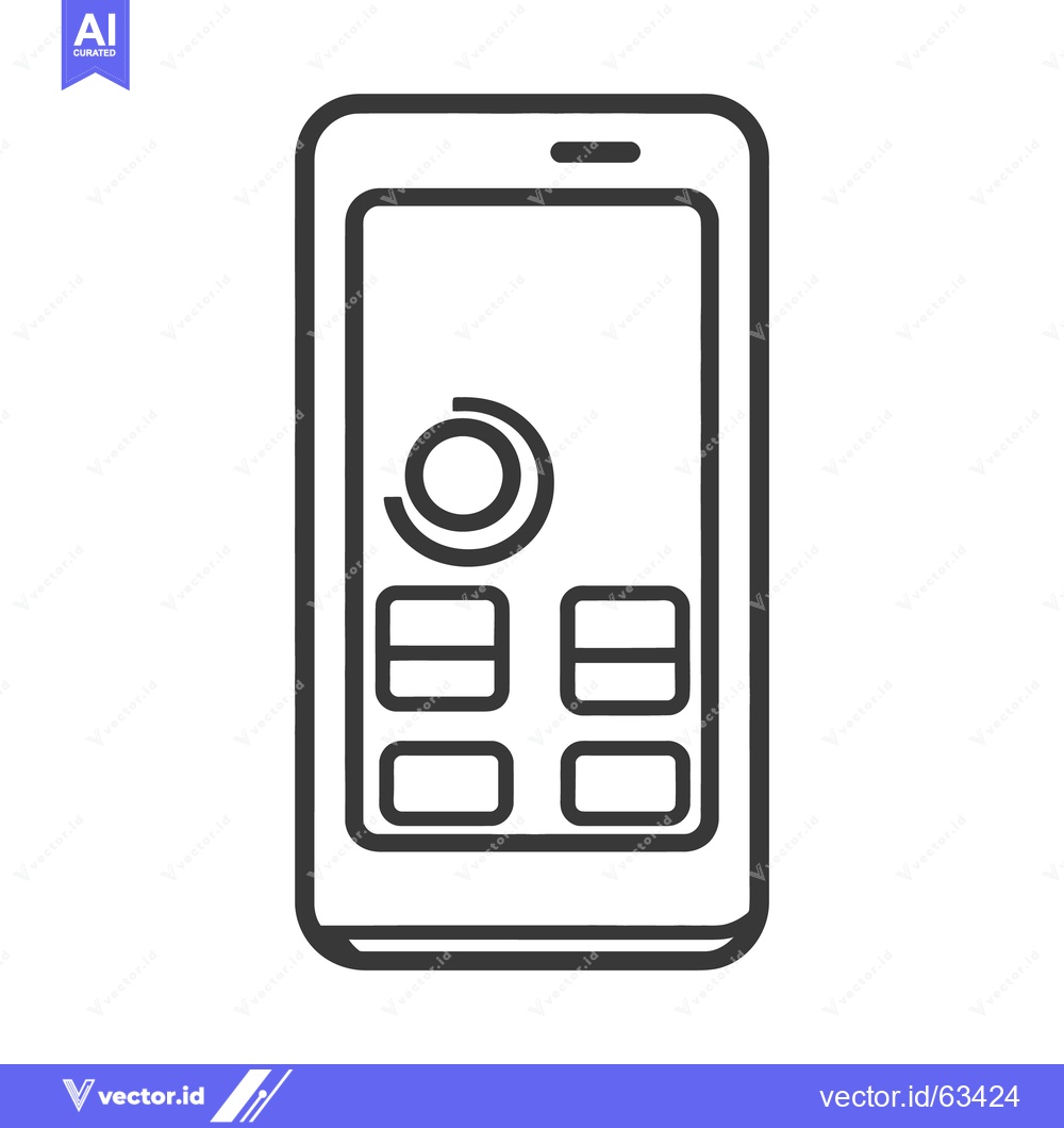 Premium Vector of A black and white illustration of a mobile phone display
